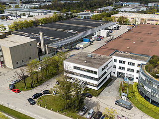 Aerial view of the INVENOX building in Garching near Munich.